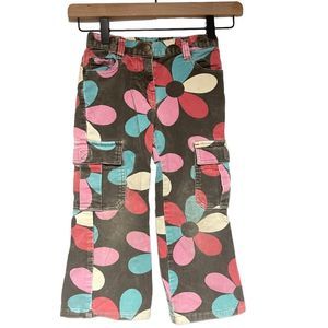 Mini Boden Girl's Corduroy Pants 4-5 Y Vintage Look Flare Soft Floral